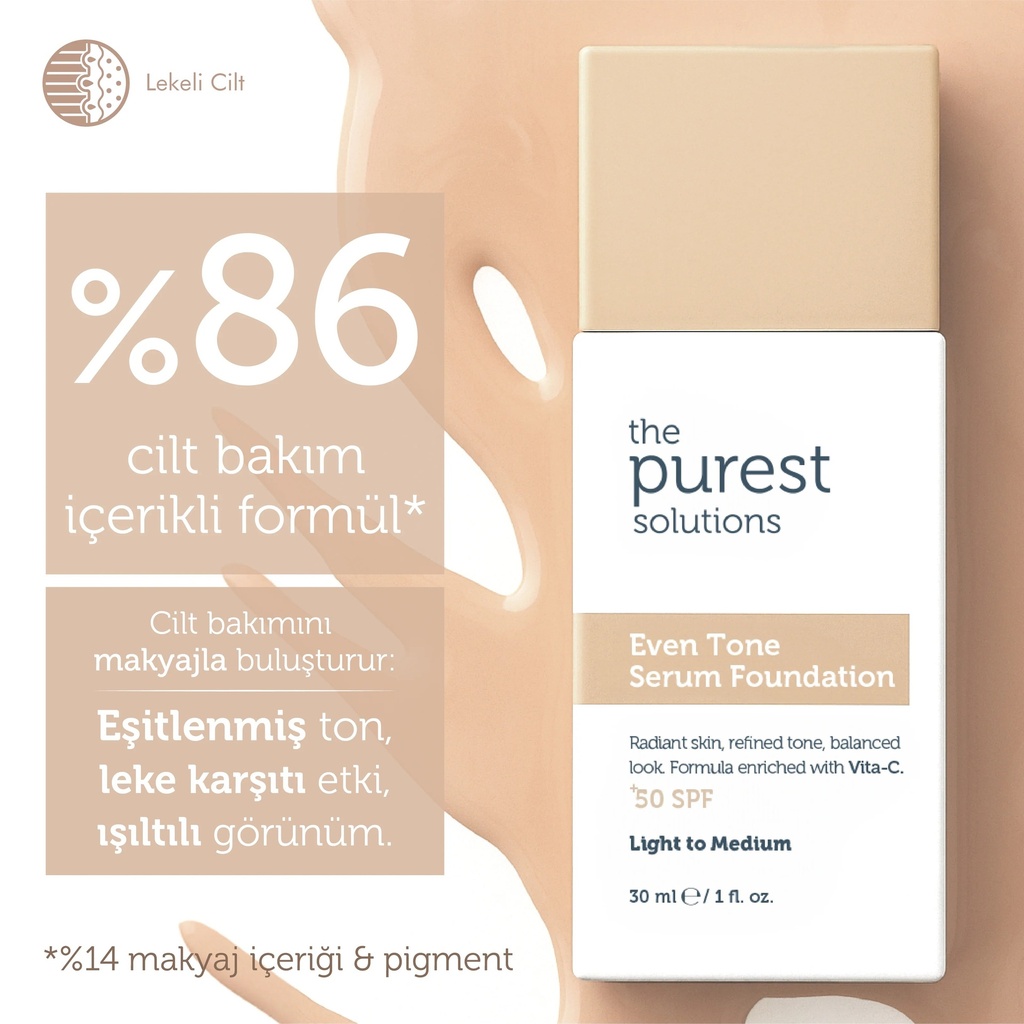 The Purest Solutions Even Tone Serum Foundation SPF 50+, 30 ml | Available in Light/Medium and Medium/Dark Tone Image