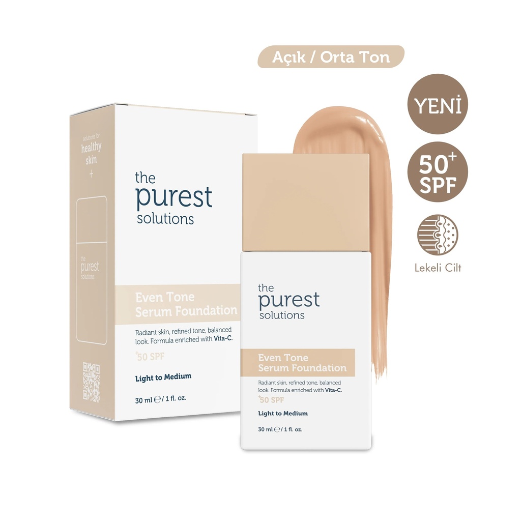 The Purest Solutions Even Tone Serum Foundation SPF 50+, 30 ml | Available in Light/Medium and Medium/Dark Tone Image
