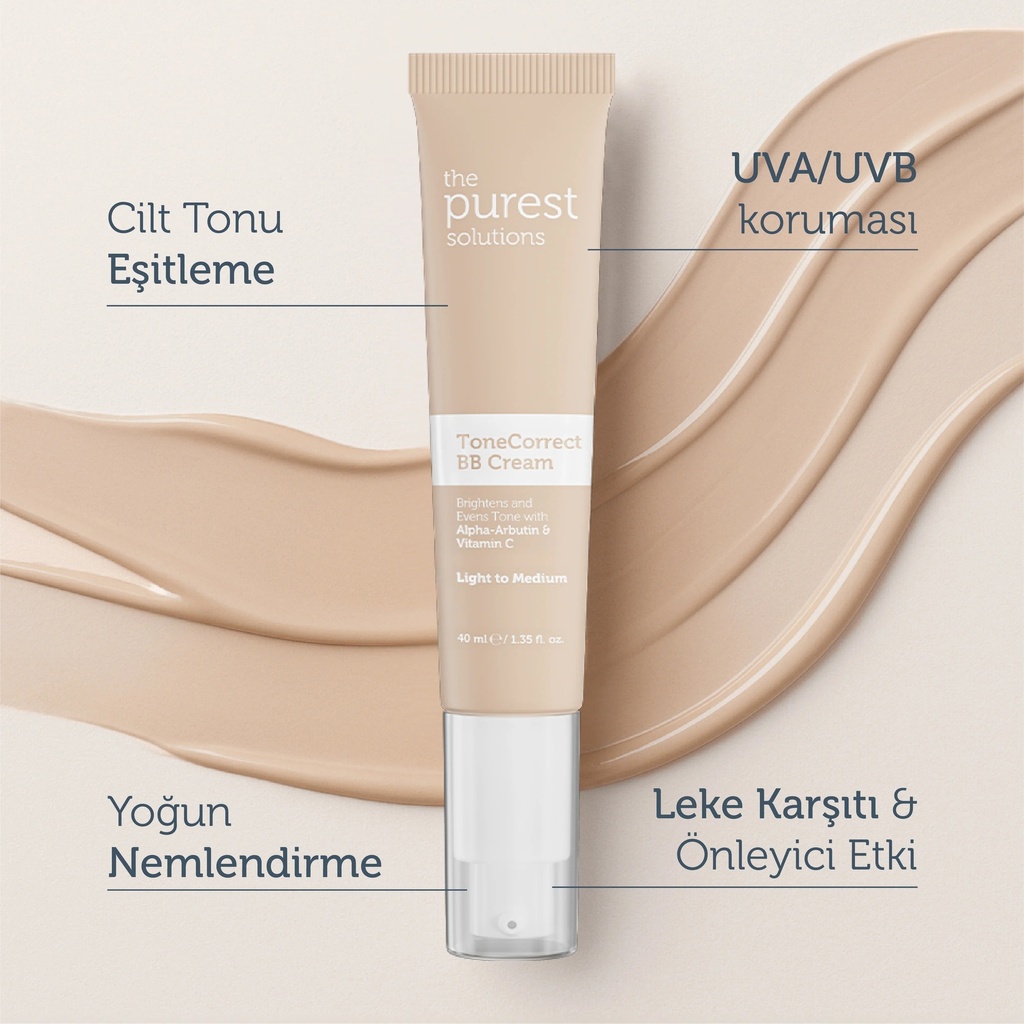 The Purest Solutions ToneCorrect BB Cream for Blemished Skin SPF 50+ 40 ml with Alpha Arbutin and Vitamin C | Available in Lght/Medium and Medium/Dark Tone Image