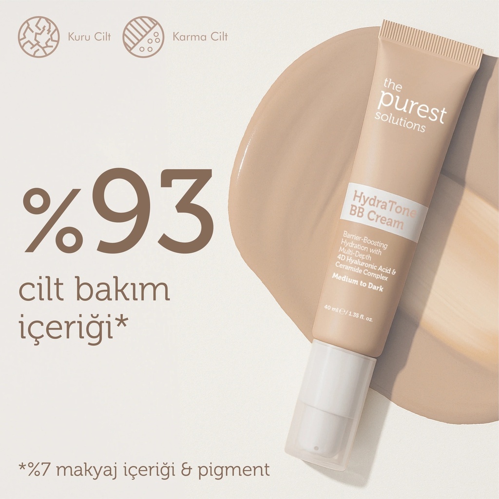 The Purest Solutions Hydra Tone BB Cream for Dry and Combination Skin SPF 50+ 40 ml | Available in Lght/Medium and Medium/Dark  Tone Image