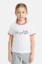 Kids Girl Brand Logo Short Sleeve T-Shirt, White 