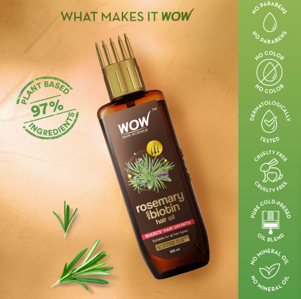 WOW Skin Science Rosemary With Biotin Hair Oil - 200 ml
