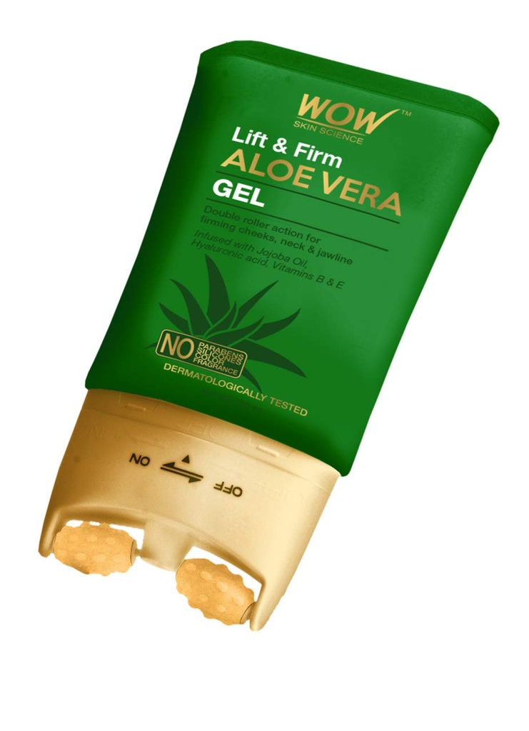 [120641648-1667549080210-0] WOW Skin Science Lift & Firm Aloe Vera Gel with Double Roller Massager - 120ml