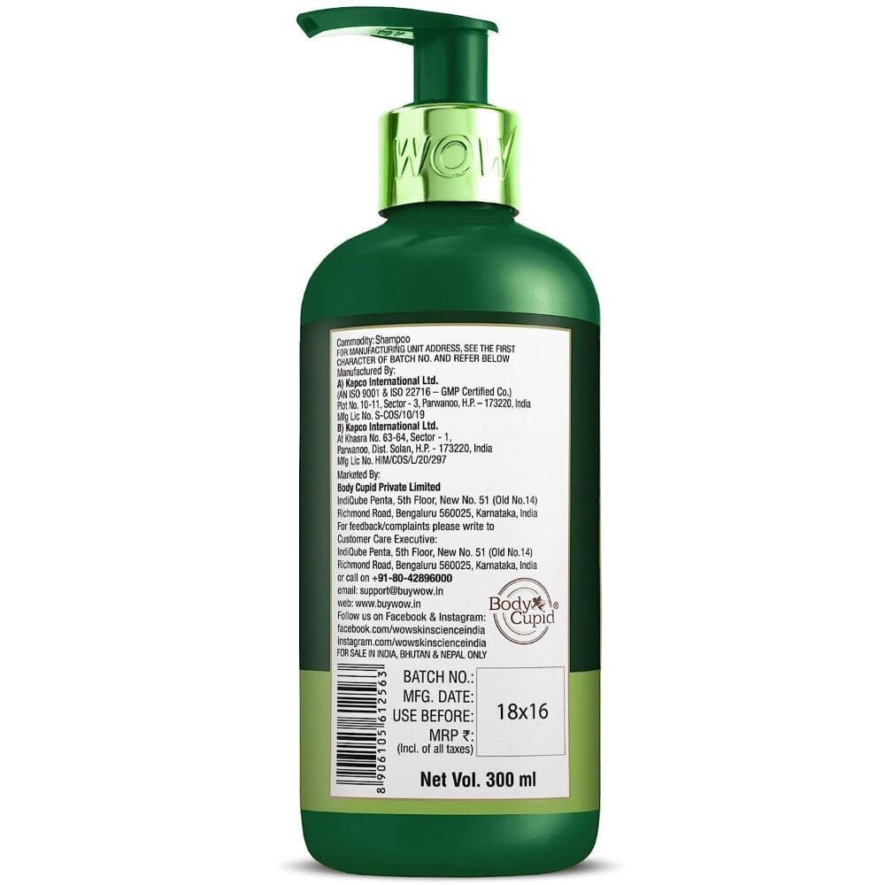 WOW Skin Science Green Tea & Tea Tree Anti-Dandruff Shampoo - 300 ml