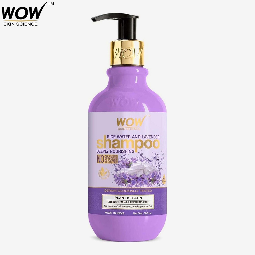 WOW Skin Science Rice Water Shampoo & Lavender 300ML