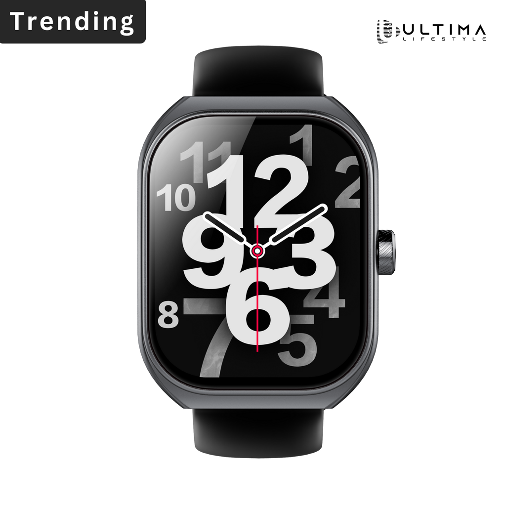 [SWFLEX-BLK] Ultima Watch Flex, 2.01-inch HD Display, Ultima Fit App, Advanced SingleSync Bluetooth Calling, 24/7 health tracking, 100+ sports modes, SOS, IP67 Waterproof smart watch