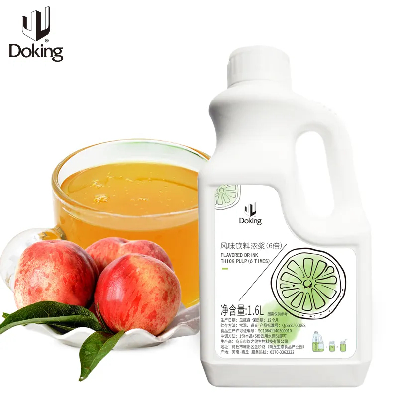 [GRO-BT-ConcPch] Doking Honey Peach Flavour Natural Fruit Juice Thick Concentrate - 1.6 Litres