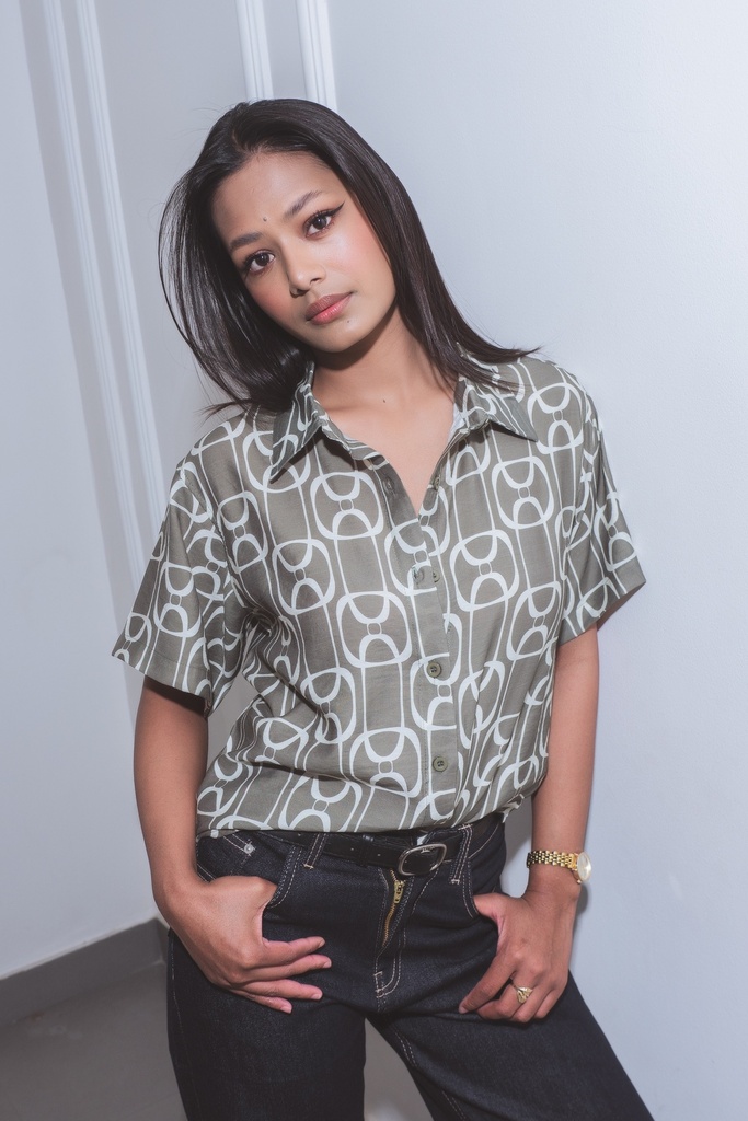 BASEMARK RELAXED PRINTED SHIRT FOR WOMEN