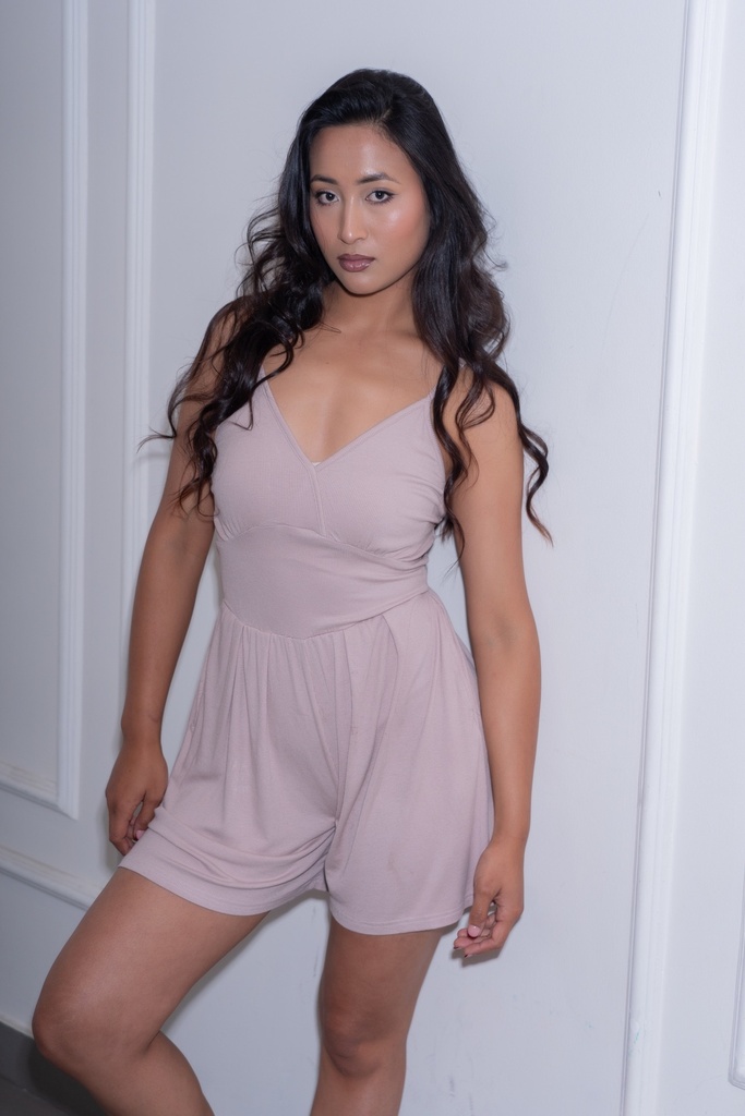 BASEMARK KNIT CAMI ROMPER